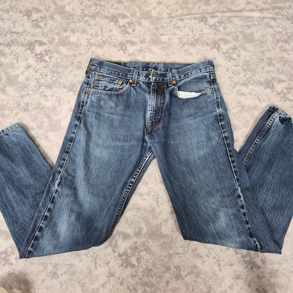Levis 505 Straight Leg Jeans Men 33x32 90s Grunge Streetwear Skater Cotton Denim